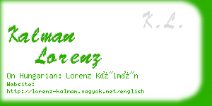 kalman lorenz business card